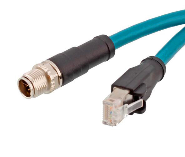 M12航空插头转RJ45以太网连接线 M12航空插头转RJ45以太网连接线
